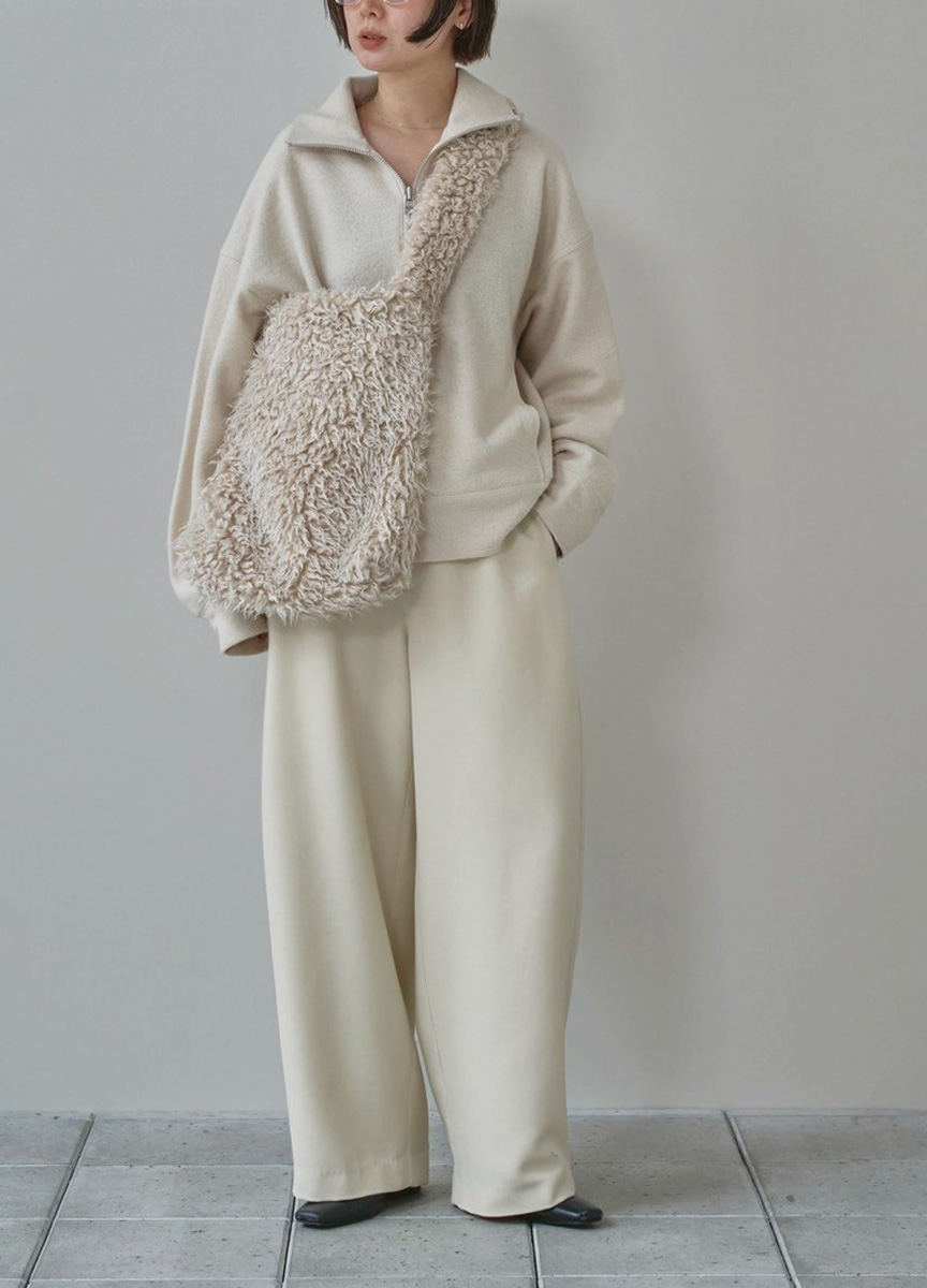 毛料拉鍊立領上衣